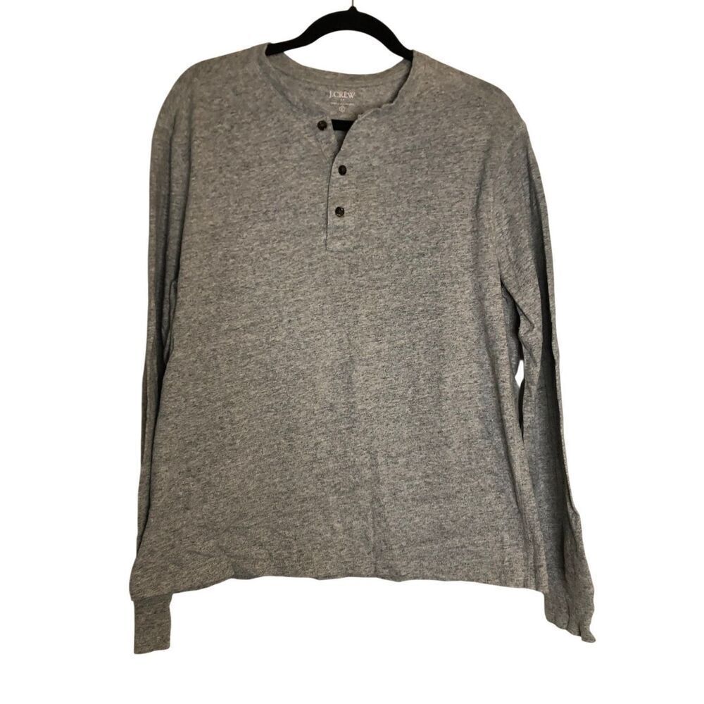 J. Crew Men's Henley Long Sleeve T-shirt size L Basic layering Minimalist